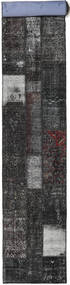 Patchwork Tappeto 81X606 Moderno Fatto A Mano Alfombra Pasillo Grigio Scuro/Nero (Lana, Turchia)