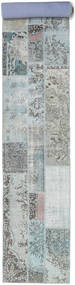 Patchwork Tappeto 81X603 Moderno Fatto A Mano Alfombra Pasillo Grigio Chiaro/Bianco/Creme (Lana, Turchia)