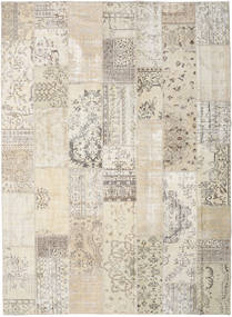 Patchwork Tapete 275X373 Moderno Feito A Mão Cinzento Claro/Bege Grande (Lã, Turquia)