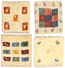 Γκάμπεθ Περσία Χαλι 40X40 Σύγχρονα Χειροποιητο Τετράγωνο Μπεζ/Κίτρινος (Μαλλί, Περσικά/Ιρανικά)