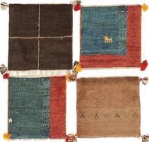 Gabbeh Persia Tæppe 40X40 Ægte Moderne Håndknyttet Kvadratisk Mørkebrun/Turkis Blå (Uld, Persien/Iran)