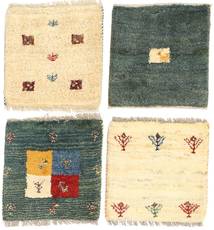 Γκάμπεθ Περσία Χαλι 40X40 Σύγχρονα Χειροποιητο Τετράγωνο Μπεζ/Σκούρο Γκρι (Μαλλί, Περσικά/Ιρανικά)