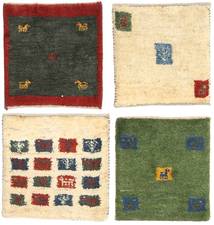 Gabbeh Persia Rug 40X40 Authentic Modern Handknotted Square Beige/Dark Green (Wool, Persia/Iran)