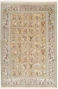 Isfahan 실크 워프 러그 204X297 정품
 오리엔탈 수제 라이트 브라운/베이지 (울/실크, 페르시아/이란)