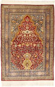 Herike Tu Dywan 102X144 Orientalny Tkany Ręcznie Jasnobrązowy/Ciemnoczerwony (Jedwab, Turcja)