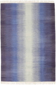 Ikat - Dark Blue Rug 140X200 Authentic
 Modern Handwoven Purple/Light Grey/Light Purple (Wool, India)
