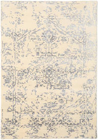 Orient Express - Branco/Cinzento Tapete 140X200 Moderno Feito A Mão Bege/Cinzento Claro (Lã/Bamboo Seda, Índia)