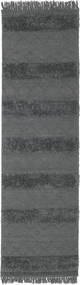 Kelim Berber Ibiza - Soft Grå Teppe 80X300 Ekte Moderne Håndvevd Teppeløpere Mørk Grå/Blå (Ull, India)