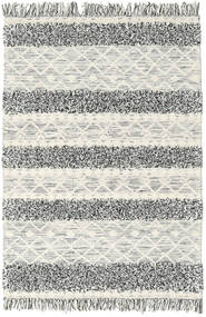 Kilim Berber Ibiza - Noir Ét Blanc Mix Tapis 140X200 Moderne Tissé À La Main Beige/Gris Clair (Laine, Inde)