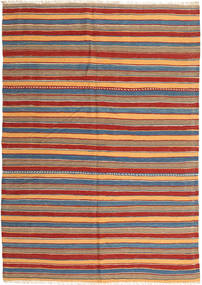Kilim Tapis 163X235 Moderne Tissé À La Main Marron Clair/Bleu Foncé (Laine, Perse/Iran)