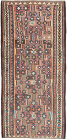 Kilim Fars Tapete 145X305 Oriental Tecidos À Mão Preto/Cinza Escuro (Lã, Pérsia/Irão)