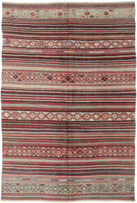 Kilim Turquia Tapete 158X237 Oriental Tecidos À Mão Castanho/Cinzento Claro (Lã, Turquia)