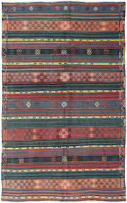 Kilim Turquia Tapete 154X254 Oriental Tecidos À Mão Azul Escuro/Cinza Escuro (Lã, Turquia)