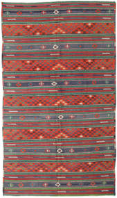 Kilim Turquia Tapete 170X296 Oriental Tecidos À Mão Vermelho Escuro/Cinza Escuro (Lã, Turquia)