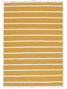 Dhurrie Stripe - Mustard Yellow Rug 160X230 Authentic
 Modern Handwoven Light Brown/Beige (Wool, India)