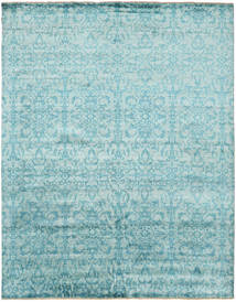 Damask Rug 241X306 Authentic
 Modern Handknotted Light Blue/Turquoise Blue ( India)