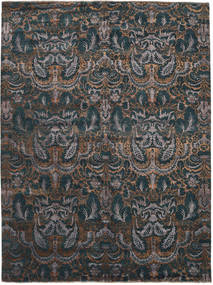 Damask Rug 275X367 Authentic
 Modern Handknotted Dark Blue/Dark Grey Large ( India)