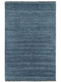 Handloom Fringes - 딥 페트롤 러그 100X160 모던 블루 (울, 인도)