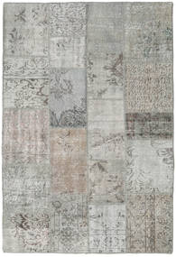 Patchwork Tapete 137X203 Moderno Feito A Mão Cinzento Claro (Lã, Turquia)