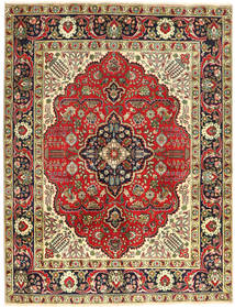 Tabriz Tapete 150X194 Oriental Feito A Mão Castanho Escuro/Verde Claro (Lã, Pérsia/Irão)