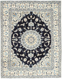 Nain Tapete 193X250 Oriental Feito A Mão Cinzento Claro/Bege (Lã, Pérsia/Irão)