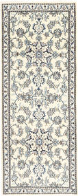 Naïn Tapis 77X200 D'orient Fait Main Tapis Couloir Beige/Gris Clair (Laine, Perse/Iran)