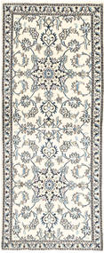 Naïn Tapis 78X195 D'orient Fait Main Tapis Couloir Beige/Gris Clair (Laine, Perse/Iran)