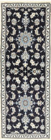 Nain Tappeto 77X206 Orientale Fatto A Mano Alfombra Pasillo Blu Scuro/Grigio Chiaro (Lana, Persia/Iran)