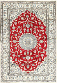Nain Tapete 198X283 Oriental Feito A Mão Bege/Cinzento Claro (Lã, Pérsia/Irão)