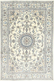 Nain 러그 196X294 정품
 오리엔탈 수제 베이지/라이트 그레이 (울/실크, 페르시아/이란)