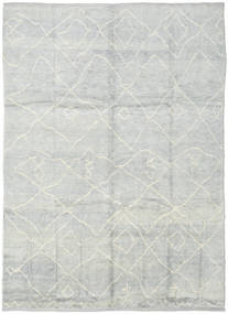 Handknotted Berber Shaggy Alfombra 236X316 Moderna Hecha A Mano Gris Claro/Beige (Lana, Turquía)