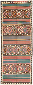 Kilim Fars Tapete 136X367 Oriental Tecidos À Mão Tapete Passadeira Castanho Claro/Castanho (Lã, Pérsia/Irão)