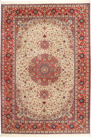 Isfahan 실크 워프 러그 262X384 정품
 오리엔탈 수제 라이트 브라운/브라운 대형 (울/실크, 페르시아/이란)