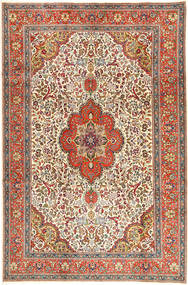 Tabriz Matta 208X316 Äkta Orientalisk Handknuten Brun/Beige (Ull, Persien/Iran)