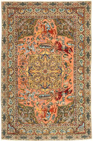 Tabriz Matta 190X296 Äkta Orientalisk Handknuten Brun/Ljusbrun (Ull, Persien/Iran)