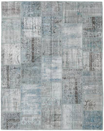 Patchwork Matto 198X249 Moderni Käsinsolmittu Vaaleanharmaa (Villa, Turkki)