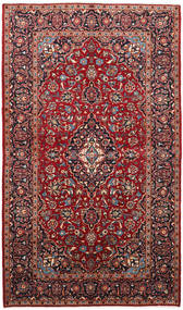 Kashan Tapete 145X250 Oriental Feito A Mão Vermelho Escuro/Castanho (Lã, Pérsia/Irão)