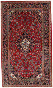 Kashan Tapete 148X250 Oriental Feito A Mão Vermelho Escuro/Verde Escuro (Lã, Pérsia/Irão)