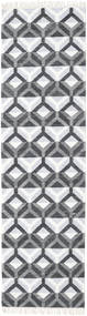 Aino Rug 80X300 Authentic
 Modern Handwoven Hallway Runner
 Dark Grey/White/Creme/Light Grey (Wool/Bamboo Silk, India)