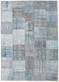 Patchwork Tapete 248X348 Moderno Feito A Mão Azul Claro/Cinzento Claro (Lã, Turquia)