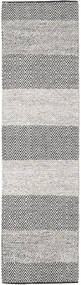Folke - Marron Tapis 80X300 Moderne Tissé À La Main Tapis Couloir Gris Clair/Beige (Laine, Inde)