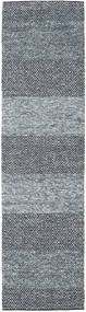 Folke - Denim Bleu Tapis 80X300 Moderne Tissé À La Main Tapis Couloir Gris Clair/Gris Foncé (Laine, Inde)