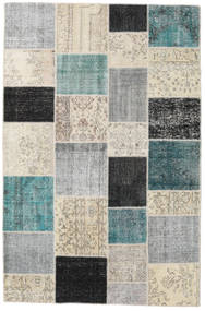 Patchwork Teppich
 200X302 Echter Moderner Handgeknüpfter Hellgrau/Schwartz (Wolle, Türkei)