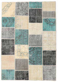 Patchwork Tapis 160X232 Moderne Fait Main Beige/Gris Foncé (Laine, Turquie)