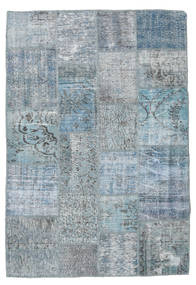 Patchwork Alfombra 140X205 Moderna Hecha A Mano Azul Claro/Gris Claro (Lana, Turquía)