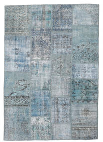 Patchwork Alfombra 139X201 Moderna Hecha A Mano Azul Claro/Gris Claro/Azul (Lana, Turquía)