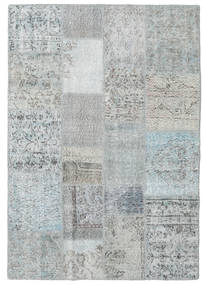 Patchwork Koberec 140X201 Moderní Ručně Tkaný Světle Šedá/Světle Modrý (Vlna, Turecko)