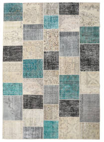 Patchwork 러그 251X355 정품
 모던 수제 라이트 그레이/다크 그레이 대형 (울, 터키)