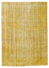Colored Vintage Matta 182X253 Äkta Modern Handknuten Gul/Olivgrön (Ull, Turkiet)