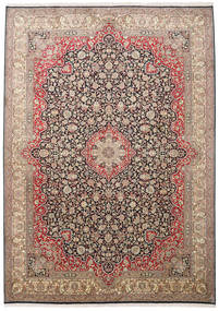 Kashmir Pura Seda Tapete 220X310 Oriental Feito A Mão Castanho Claro/Castanho (Seda, Índia)